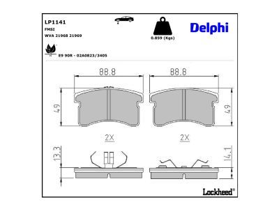 DELPHI LP1141 - Brake Pad Set, disc brake