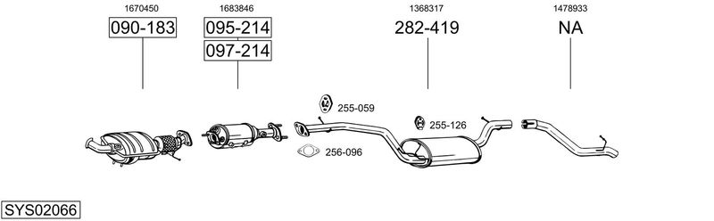 BOSAL kipufogórendszer SYS02066