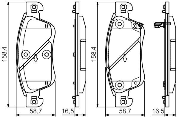 Комплект гальмівних накладок, дискове гальмо, Bosch 0986495134