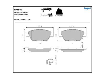 DELPHI LP1989 Brake Pad Set, disc brake