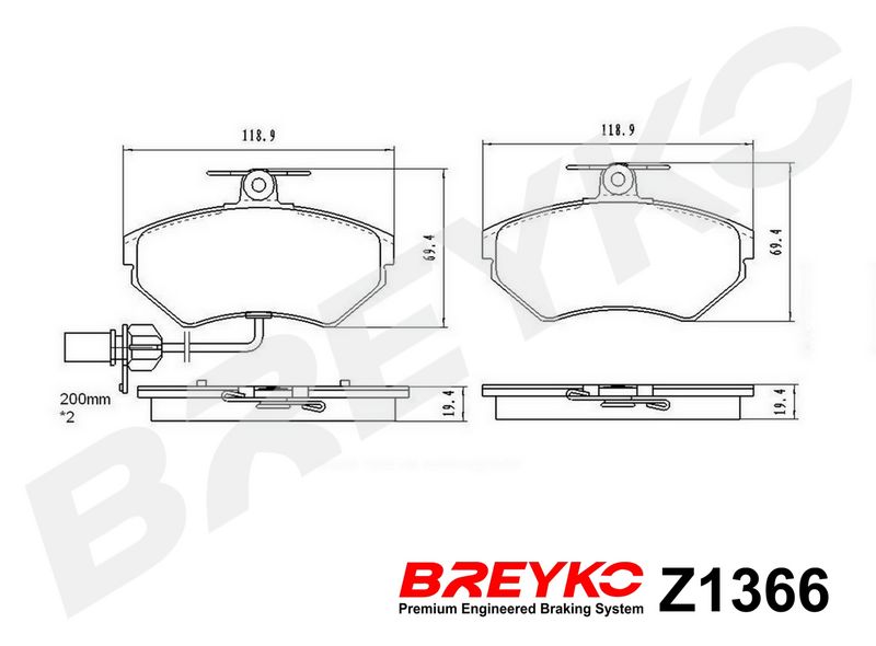 DAVID VASCO Z1366 Brake Pad Set, disc brake