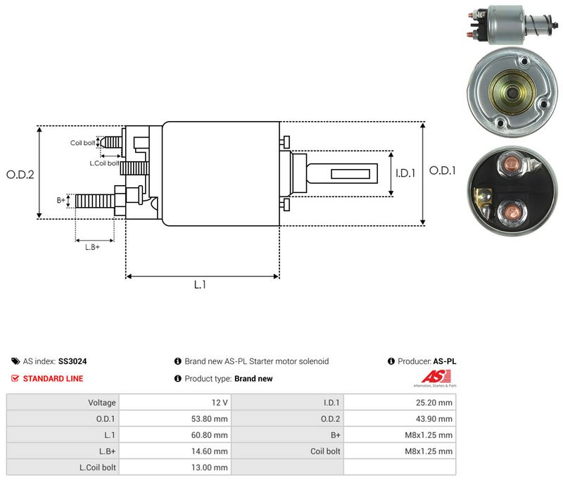 Magnetlülitus, starter, AS-PL SS3024