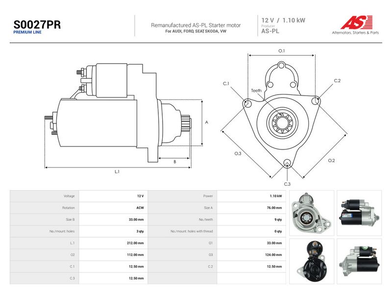 Starter, AS-PL S0027PR