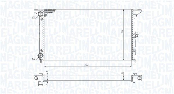 Радіатор, система охолодження двигуна, Magneti Marelli 350213190100