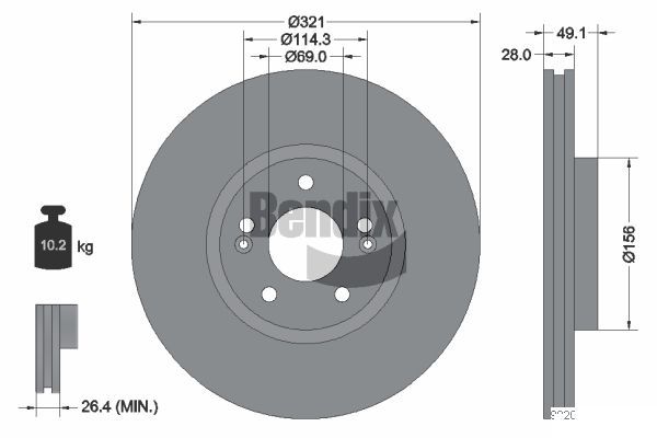 BENDIX Braking féktárcsa BDS1739