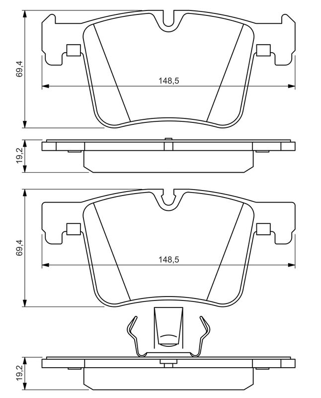 Piduriklotsi komplekt, ketaspidur, BOSCH 0 986 494 487