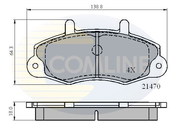 Комплект гальмівних накладок, дискове гальмо, Comline CBP0132