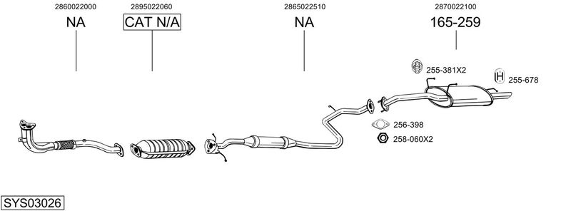 BOSAL kipufogórendszer SYS03026