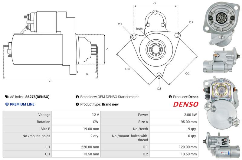 AS-PL S6278(DENSO) Starter