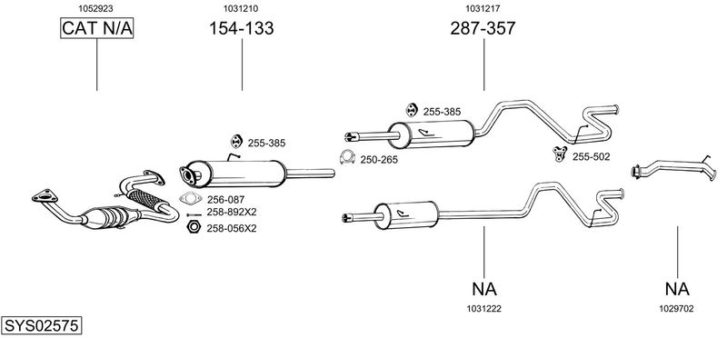 BOSAL kipufogórendszer SYS02575