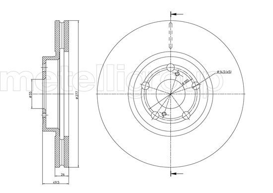 Metelli Brake Disc 23-0970C