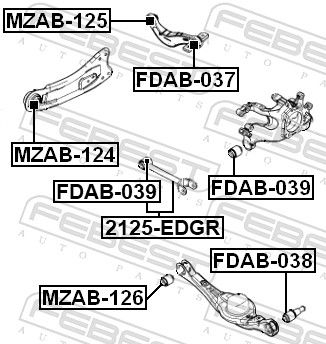FEBEST 2125-EDGR Control/Trailing Arm, wheel suspension