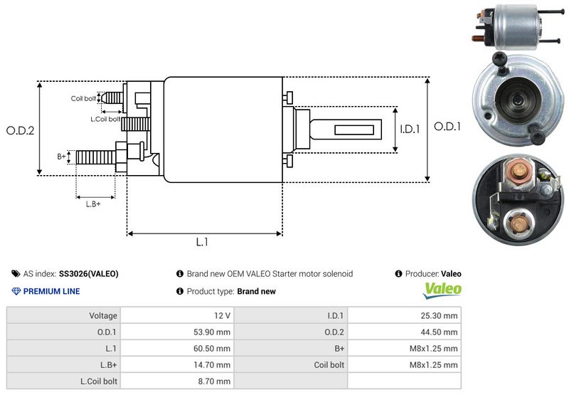 AS-PL SS3026(VALEO) Solenoid Switch, starter
