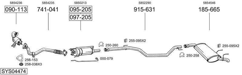 BOSAL kipufogórendszer SYS04474