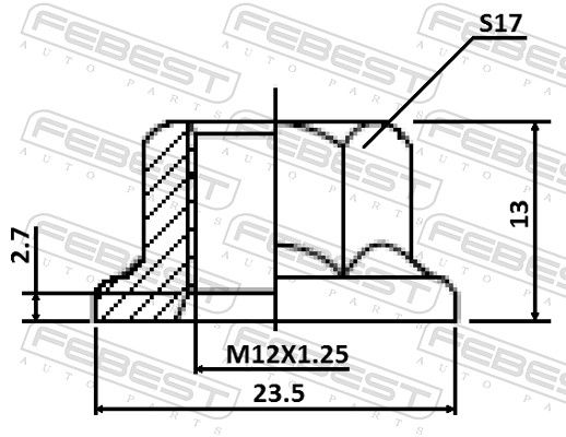 Гвинт для коригування розвалу, Febest 0431-004-PCS10