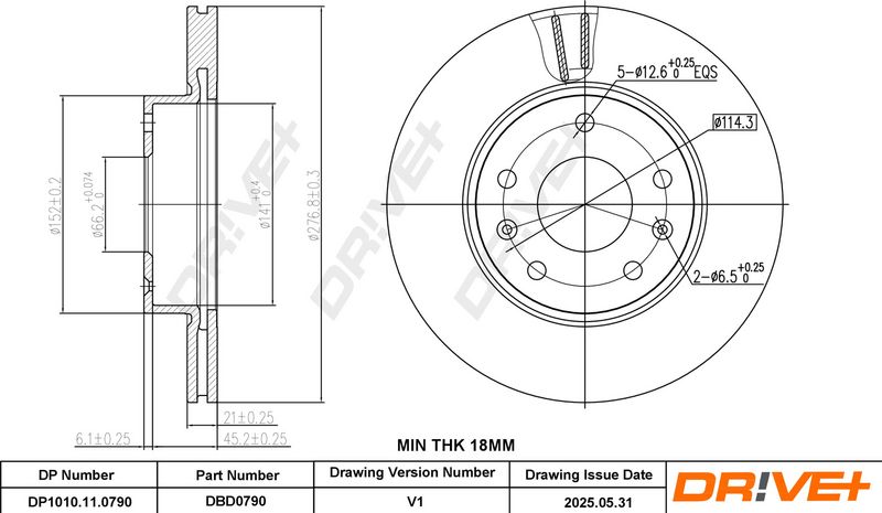 Disc frana DP1010.11.0790 Dr!ve+