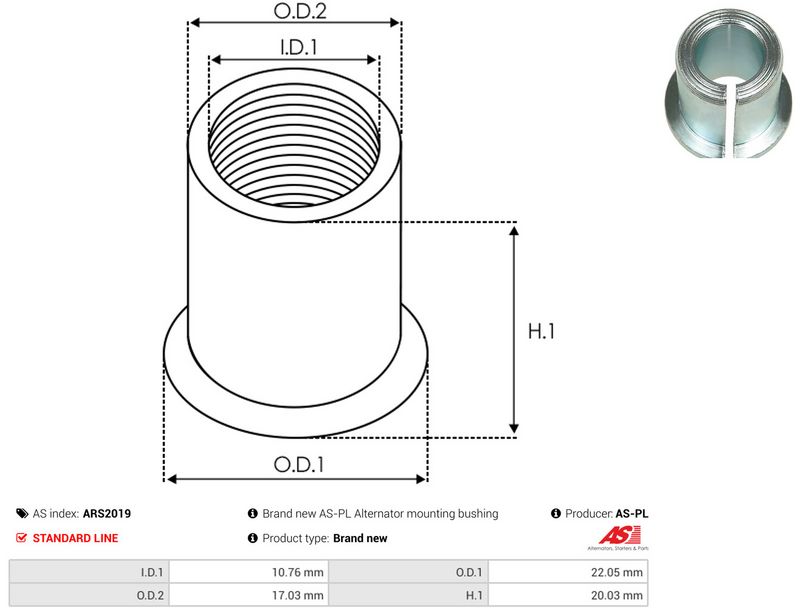 AS-PL ARS2019 Repair Set, alternator