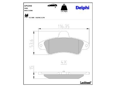 DELPHI LP1242 - Brake Pad Set, disc brake