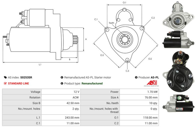 AS-PL S0253SR Starter