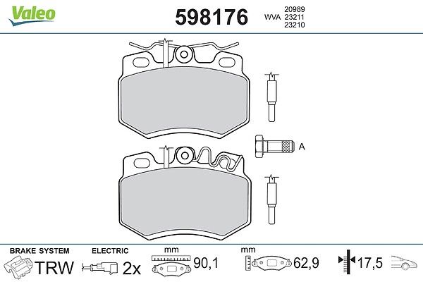 комплект спирачно феродо, дискови спирачки VALEO