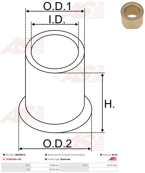 Puks, starterivõll, AS-PL SBU9201S