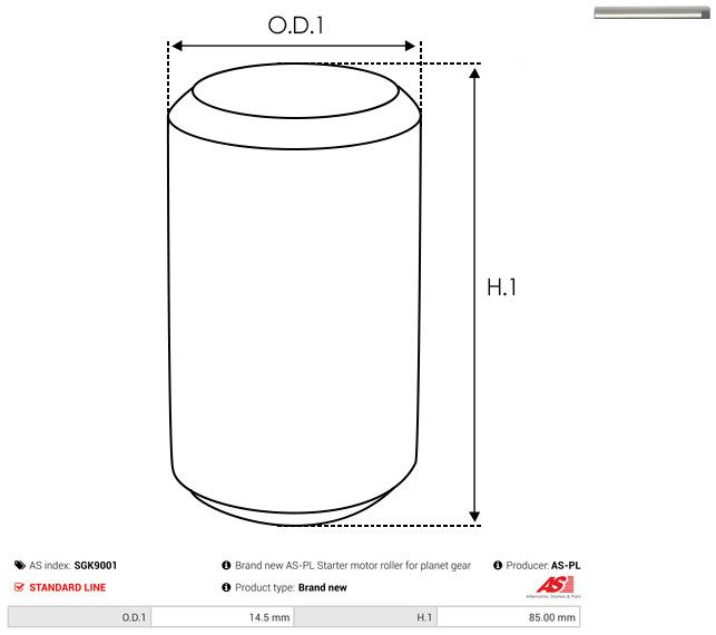 Remondikomplekt, Starter, AS-PL SGK9001