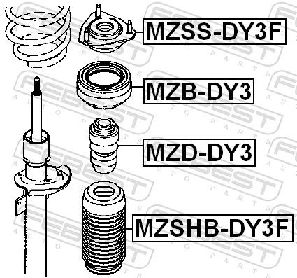 FEBEST MZSHB-DY3F Protective Cap/Bellow, shock absorber