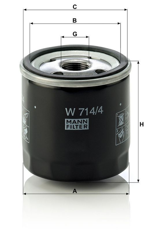 Õlifilter, MANN-FILTER W 714, 4