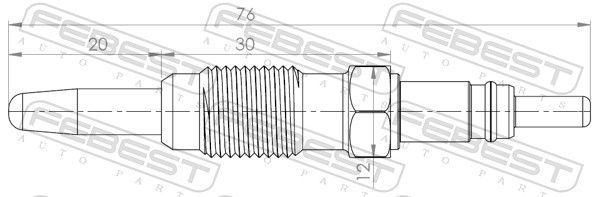 Свічка розжарювання, Febest 28642-005