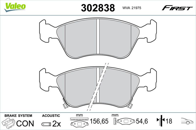 Valeo Brake Pad Set, disc brake 302838