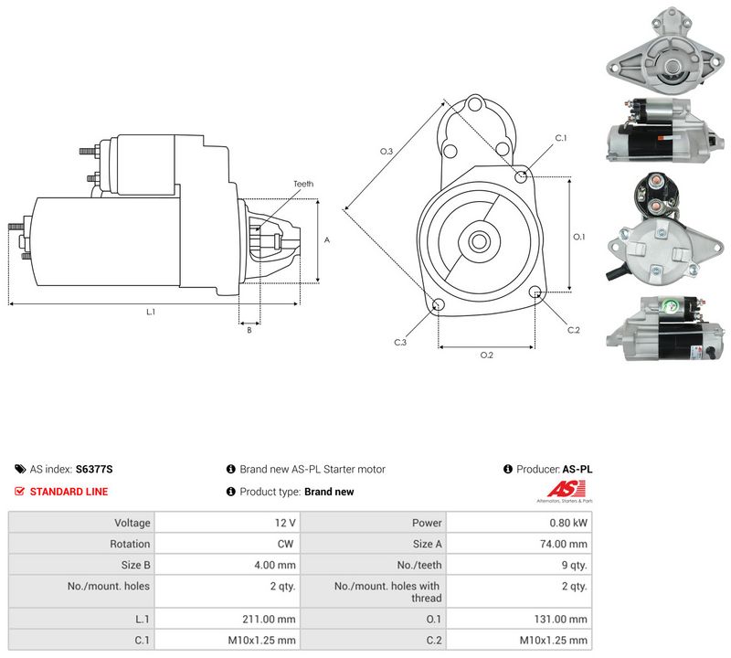 Starter, AS-PL S6377S
