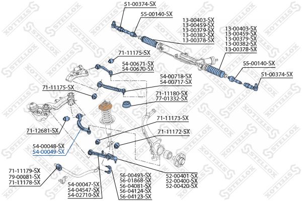 Важіль підвіски, підвіска коліс, Stellox 54-00049-SX