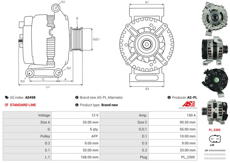 AS-PL A0498 Alternator