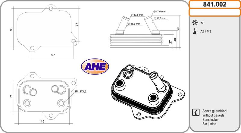 AHE 841.002 - Oil Cooler, engine oil