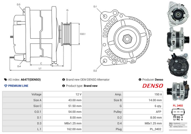 AS-PL A6477(DENSO) Alternator