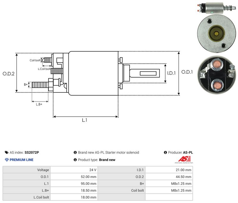 Magnetlülitus, starter, AS-PL SS2072P