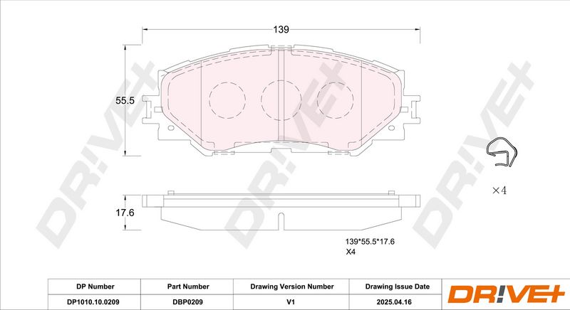 Set placute frana,frana disc DP1010.10.0209 Dr!ve+