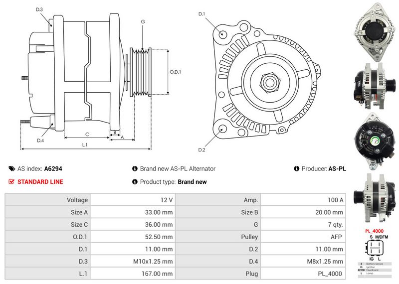 AS-PL A6294 Alternator