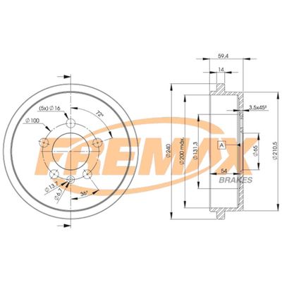 FREMAX BD-9617 Brake Drum