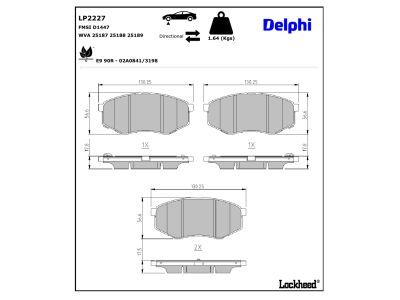 DELPHI LP2227 Brake Pad Set, disc brake