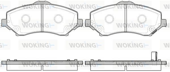 Комплект гальмівних накладок, дискове гальмо, Woking P13593.02