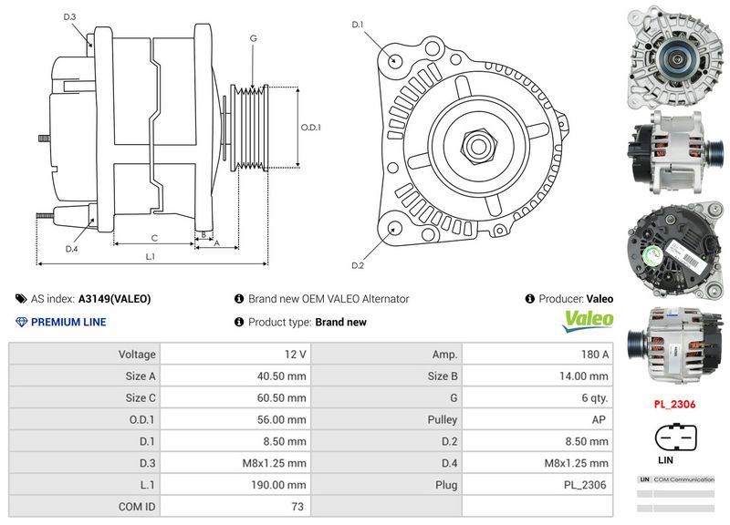 AS-PL A3149(VALEO) Alternator