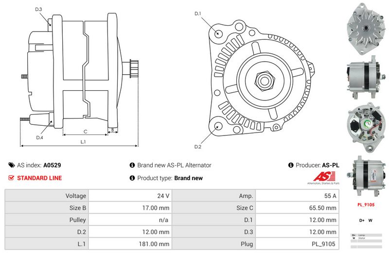 AS-PL A0529 Alternator