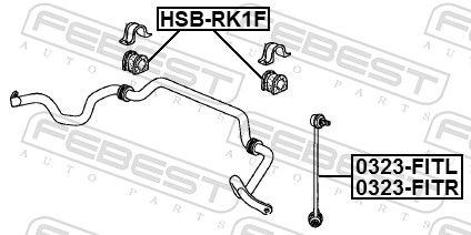 Kinnitus, stabilisaator, FEBEST HSB-RK1F