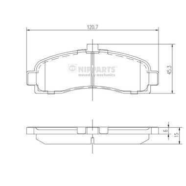 Комплект гальмівних накладок, дискове гальмо, Nipparts J3601053