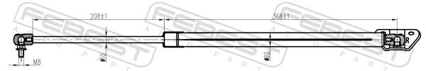 FEBEST 12117-018RH Gas Spring, boot/cargo area