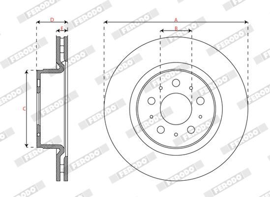 FERODO DDF3015C Brake Disc