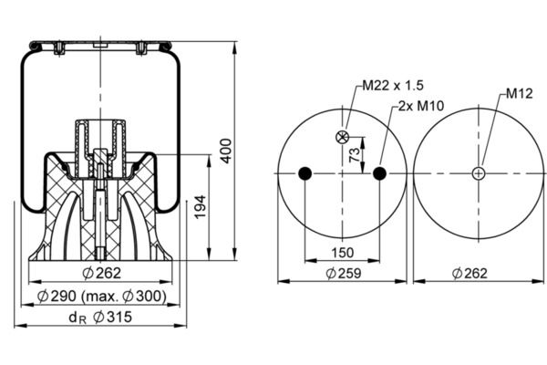 Mech, pneumatické odpružení 4158 N P03