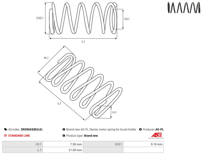 Remondikomplekt, Starter, AS-PL SRS9043(BULK)