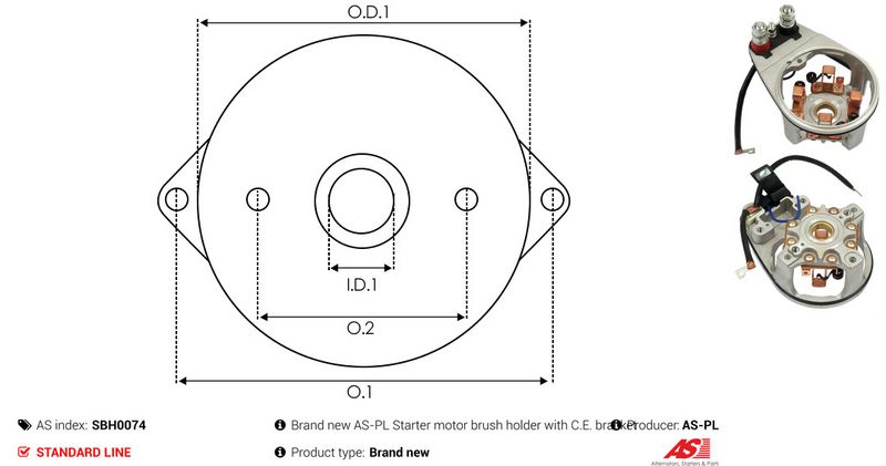 Kinnitus, süsinikuharjad, AS-PL SBH0074